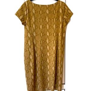 RALPH LAUREN BROWN ANIMAL PRINT SHIFT DRESS SZ PM